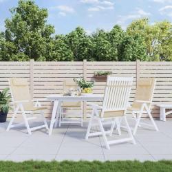 Coussins de chaise &agrave; dossier haut lot de 4 beige tissu oxford