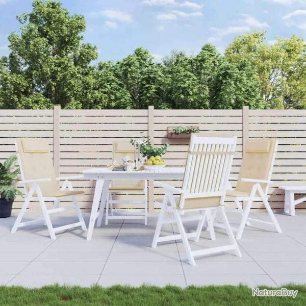 Coussins de chaise � dossier haut lot de 4 beige tissu oxford