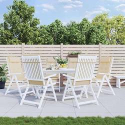 Coussins de chaise &agrave; dossier haut lot de 6 beige tissu oxford