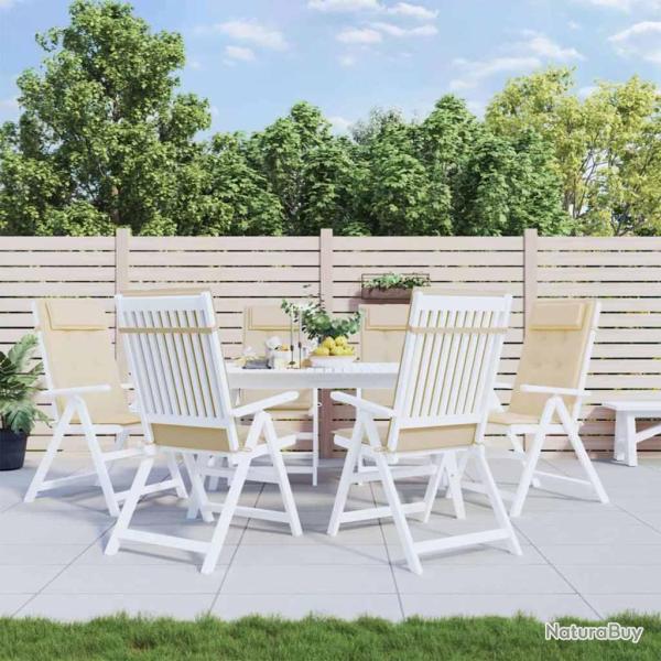 Coussins de chaise � dossier haut lot de 6 beige tissu oxford