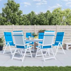 Coussins de chaise &agrave; dossier haut lot de 6 bleu clair
