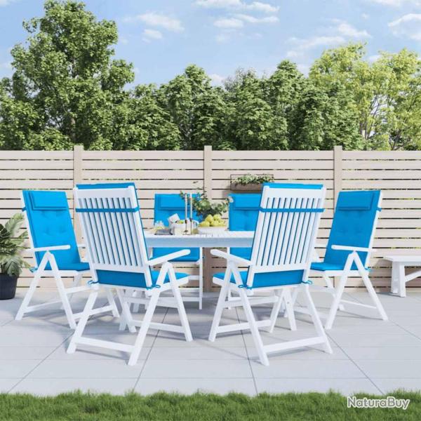 Coussins de chaise � dossier haut lot de 6 bleu clair