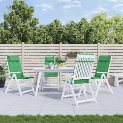 Coussins de chaise &agrave; dossier haut lot de 4 vert tissu oxford
