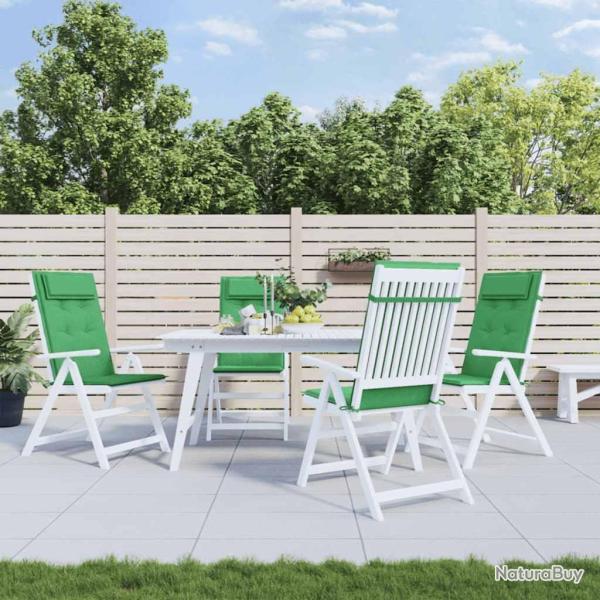 Coussins de chaise � dossier haut lot de 4 vert tissu oxford