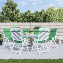 Coussins de chaise &agrave; dossier haut lot de 6 vert tissu oxford