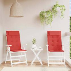 Coussins de chaise &agrave; dossier haut lot de 2 rouge tissu oxford