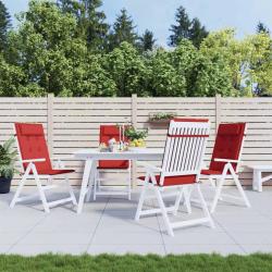 Coussins de chaise &agrave; dossier haut lot de 4 rouge tissu oxford