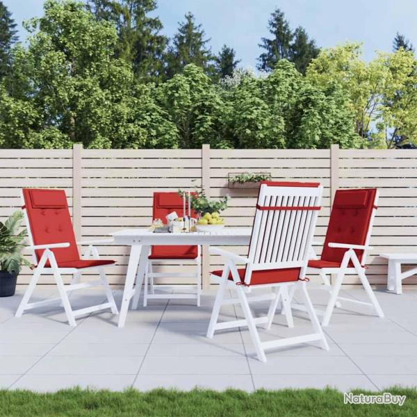 Coussins de chaise � dossier haut lot de 4 rouge tissu oxford