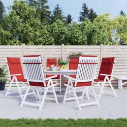 Coussins de chaise &agrave; dossier haut lot de 6 rouge tissu oxford