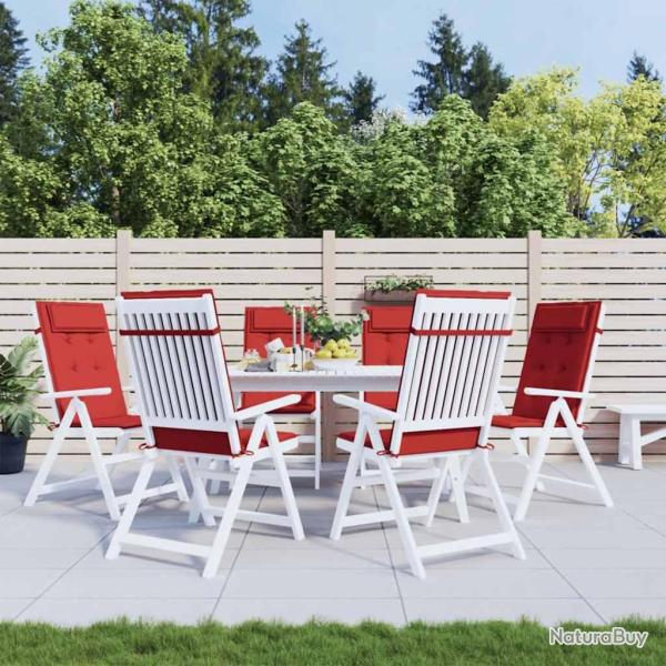 Coussins de chaise � dossier haut lot de 6 rouge tissu oxford