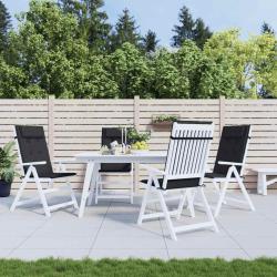 Coussins de chaise &agrave; dossier haut lot de 4 noir tissu oxford