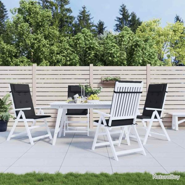 Coussins de chaise � dossier haut lot de 4 noir tissu oxford
