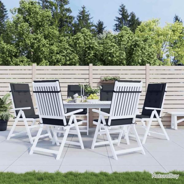 Coussins de chaise � dossier haut lot de 6 noir tissu oxford