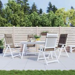 Coussins de chaise &agrave; dossier haut lot de 4 taupe tissu oxford