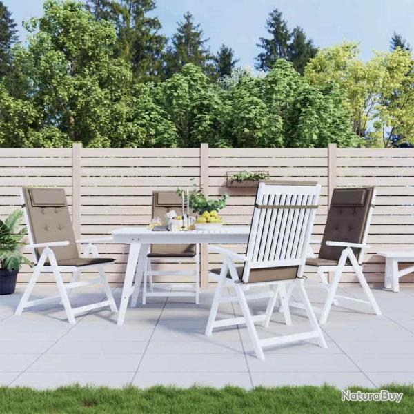 Coussins de chaise � dossier haut lot de 4 taupe tissu oxford