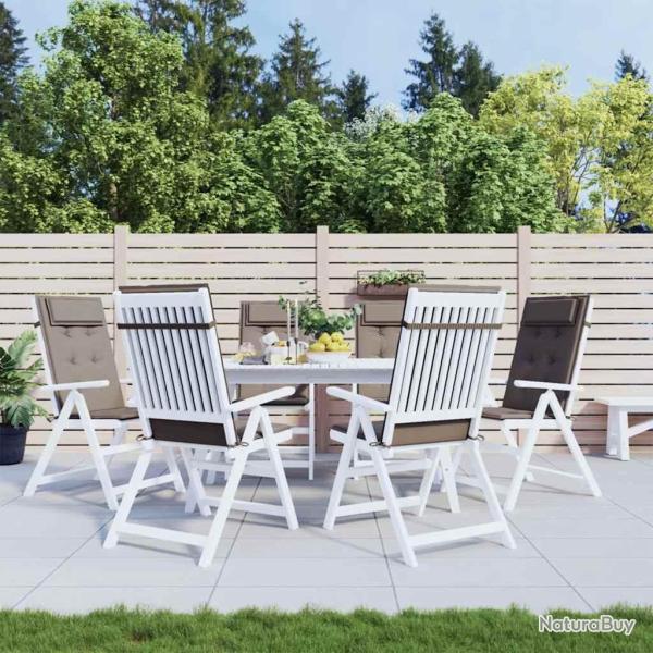 Coussins de chaise � dossier haut lot de 6 taupe tissu oxford