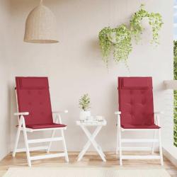 Coussins de chaise &agrave; dossier haut lot de 2 rouge bordeaux