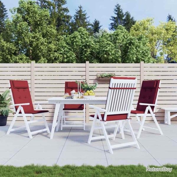 Coussins de chaise � dossier haut lot de 4 rouge bordeaux