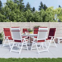 Coussins de chaise &agrave; dossier haut lot de 6 rouge bordeaux