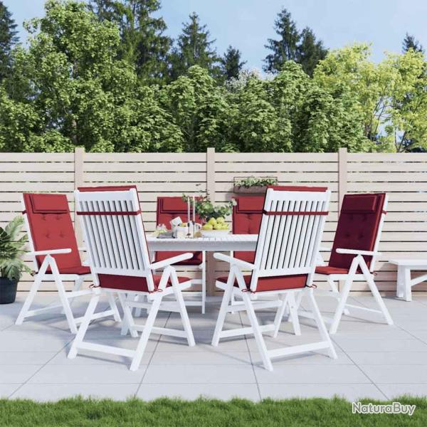 Coussins de chaise � dossier haut lot de 6 rouge bordeaux