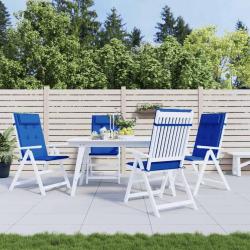 Coussins de chaise &agrave; dossier haut lot de 4 bleu royal