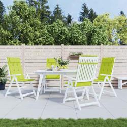 Coussins de chaise &agrave; dossier haut lot de 4 vert vif