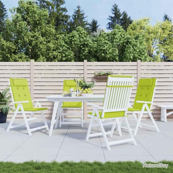Coussins de chaise � dossier haut lot de 4 vert vif