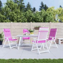 Coussins de chaise &agrave; dossier haut lot de 4 rose tissu oxford