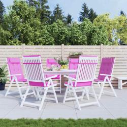 Coussins de chaise &agrave; dossier haut lot de 6 rose tissu oxford