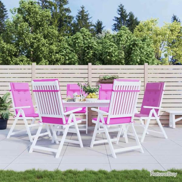 Coussins de chaise � dossier haut lot de 6 rose tissu oxford