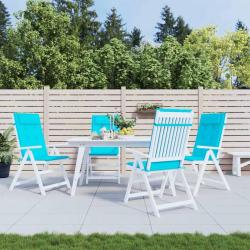 Coussins de chaise &agrave; dossier haut lot de 4 turquoise