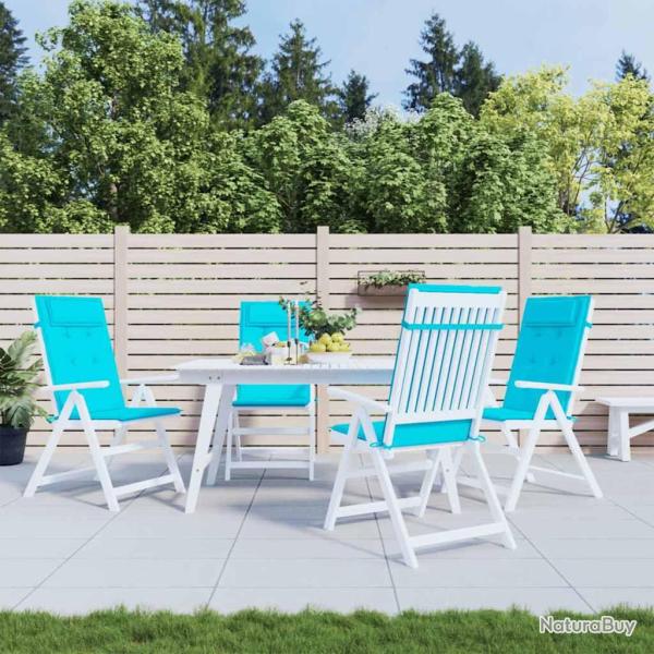Coussins de chaise � dossier haut lot de 4 turquoise
