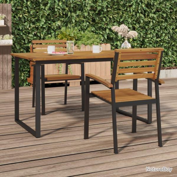 Chaises de empilables lot de 2 bois d'acacia et m�tal