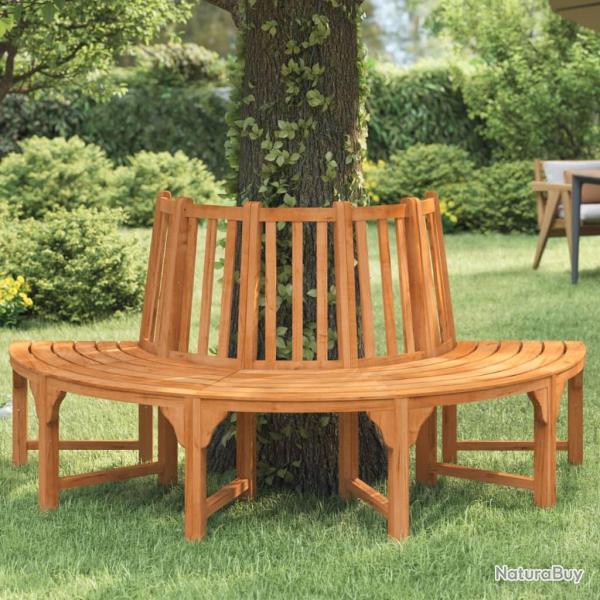 Banc demi-circulaire tour d'arbre �208cm bois massif eucalyptus