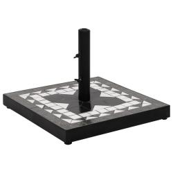 Base de parasol noir et blanc carr&eacute; 12 kg