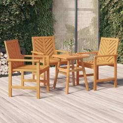 Chaises &agrave; manger de lot de 3 bois massif d'acacia