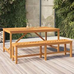 Table &agrave; manger de 150x90x74 cm bois d'acacia solide