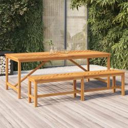 Table &agrave; manger de 200x90x74 cm bois d'acacia solide