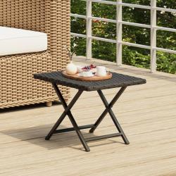 Table pliable noir 45x35x32 cm r&eacute;sine tress&eacute;e