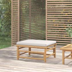 Repose-pieds de avec coussin gris clair bambou