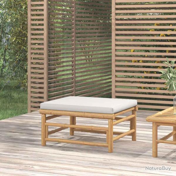 Repose-pieds de avec coussin gris clair bambou