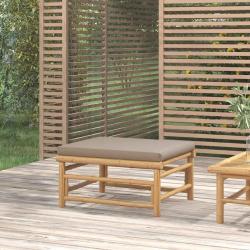 Repose-pieds de avec coussin taupe bambou