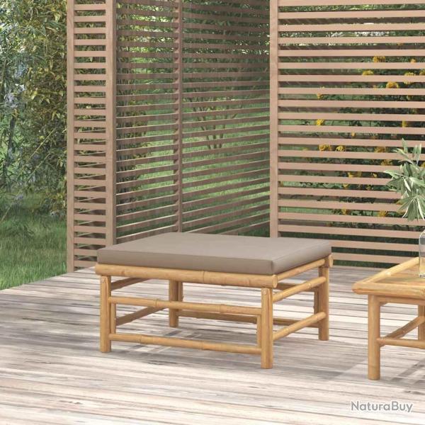 Repose-pieds de avec coussin taupe bambou