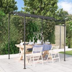 Auvent anthracite 2x2,3 m 180 g/m&sup2; tissu et acier