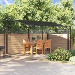 Auvent anthracite 4x3 m 180 g/m&sup2; tissu et acier