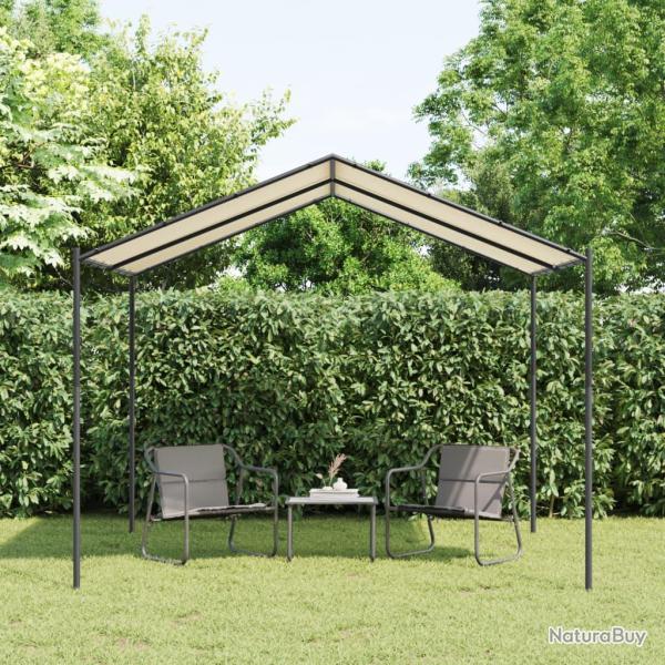 Tente � auvent beige 3x3 m acier et tissu