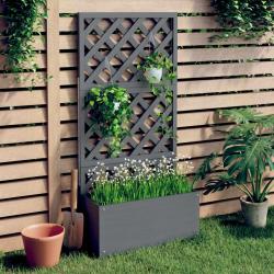 Jardini&egrave;re en treillis Gris 65x33x135 cm WPC