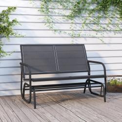 Banc oscillant de noir 120,5x76x86,5 cm textil&egrave;ne/acier