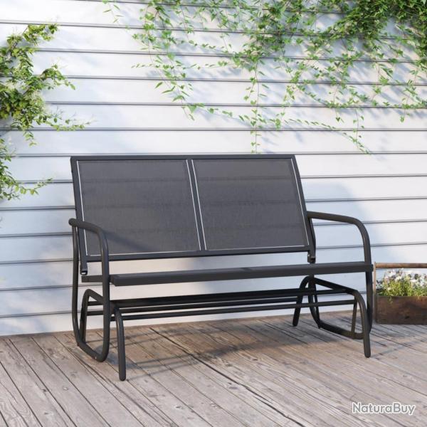 Banc oscillant de noir 120,5x76x86,5 cm textil�ne/acier
