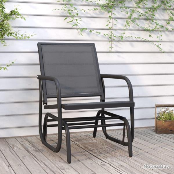 Chaise oscillante de noir 61x76x87 cm textil�ne/acier